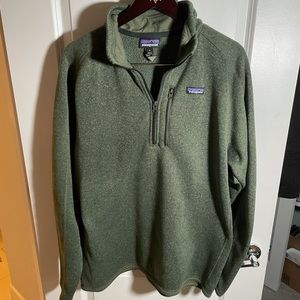 Patagonia better sweater quarter zip xl in green